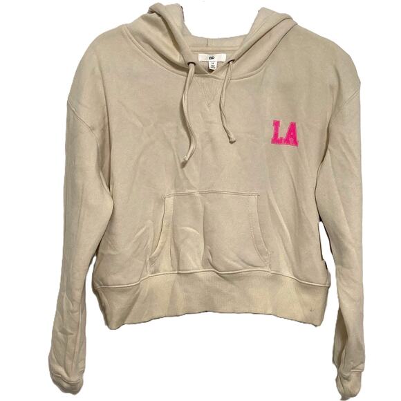 NWT BP. Pullover LA Drawstring Kangaroo Pocket Hoodie Sz Medium in Ivory Dove LA - Picture 1 of 7